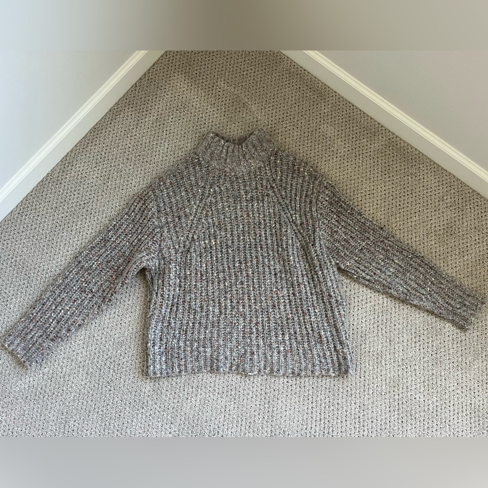 a new day Women's Marled Gray Turtleneck Sweater